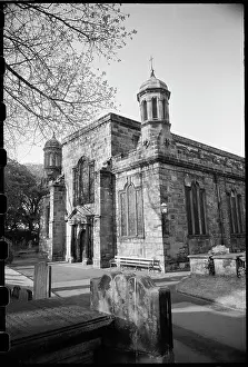 Buttresses: Exterior view of west elevation of the Holy Trinity Church