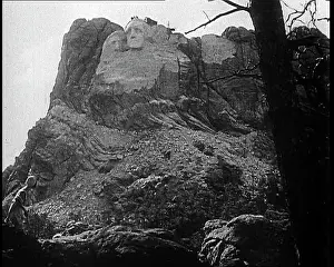 Rushmore: External Shot of Mount Rushmore Under Construction
