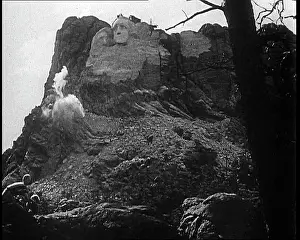 Rushmore: External Shot of Mount Rushmore Under Construction
