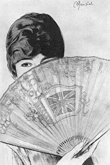 Coquette: Eyes Left by Edmund Blampied, patriotic fan, WW1