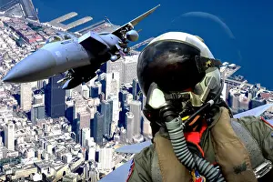 Wal003: F-15 Fighter Jet Over San Francisco