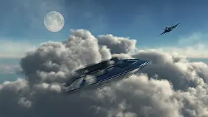 Jets: An F-22 Raptor jetfighter chasing a UFO