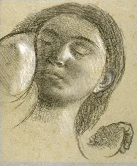 Puvis: Face of sleeping woman