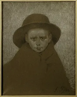 Charcoal: Face of a young boy