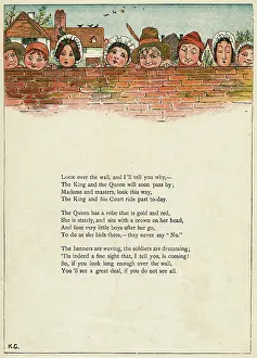 Expecting: Eight faces looking over a wall