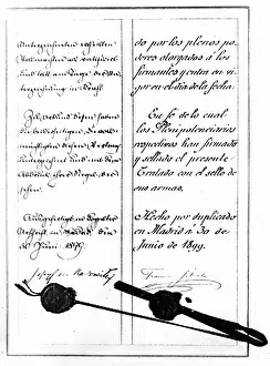 Contract: Facsimile of the agreement between Spain and