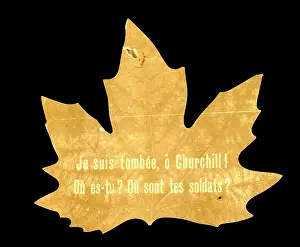 Facsimile: Facsimile of a leaf with a message during WW2