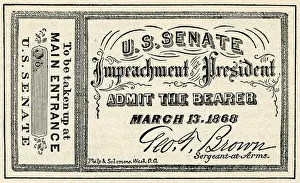 Impeachment: Facsimile of a ticket of admission to the