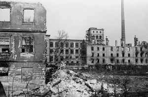 Augsburg: A factory destroyed by airstrikes in Augsburg