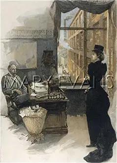 Officework: Factory manager visited by his wife