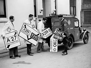 Renewed: Factory of road signs in England
