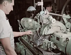Grinding: Factory worker making spring collets to further