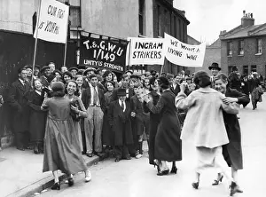 Wages: Factory workers strike in London, 1936