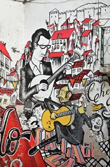 Movimento: Fado Vadio graffiti mural, Alfama, Lisbon, Portugal