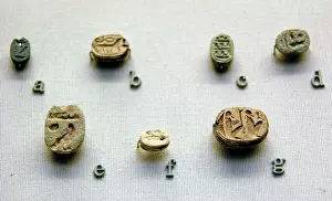 Aegean: Faience scarabs. 7th-6th centuries BC. From Isis Tomb, Italy