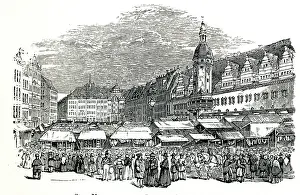 Stalls: Fair in the Market Place, Leipzig, Germany
