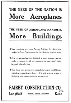 Longfield: Fairby Contsruction Co - Longfield, Kent. Aeroplane Hangars