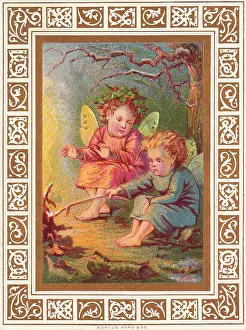 Poke: Two fairies on a Christmas card