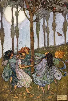 Florence Susan Harrison Collection: Fairies dance in a circle - Fairy Ring