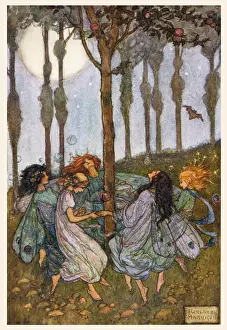Florence Susan Harrison Collection: Fairies dance in a fairy ring