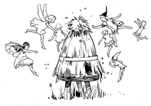 Sprite: Fairies flying round beehive