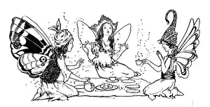 Picnics: Fairies having tea party
