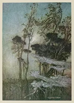 Arthur Rackham: FAIRIES AT THE NEW MOON