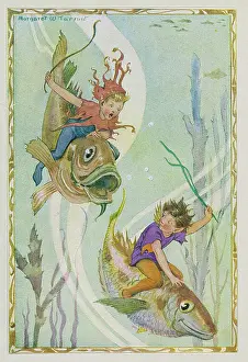 Printedcopy: Fairies riding fish
