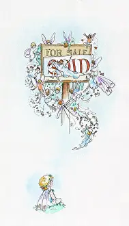 Andree: Fairies around a For Sale/Sold board