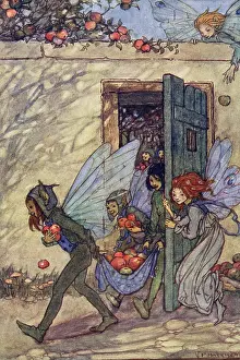 Florence Susan Harrison Collection: Fairies stealing fruit