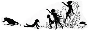 Dandelions: Fairies and toad with dandelion