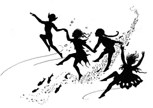 Swims: Fairies in water (silhouette)