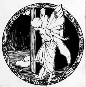 Hides: Fairy hiding behind door