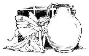 Hides: Fairy hiding behind jug