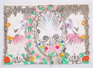 Tutus: Fairy printed card, shell print, colour roses