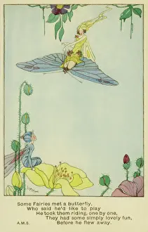 Fairy riding on a butterfly