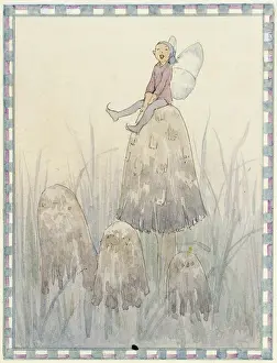Shaggy: Fairy on shaggy ink cap mushroom
