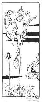 Balances: Fairy standing on tulip