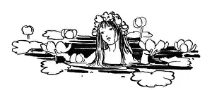Fairy among water lilies