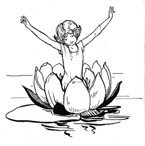 Sprite: Fairy in water lily waking up