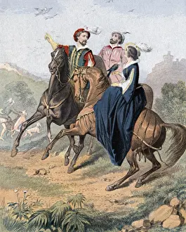 Impression: Falconry: artist's impression of late 16th century