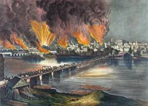 C1865: The fall of Richmond, Va. on the night of April 2d. 1865