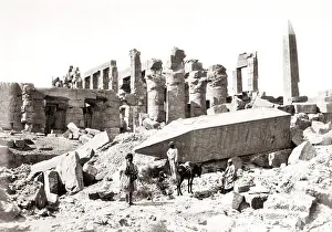 Karnac: Fallen obelisk at Karnak, Egypt, 1857