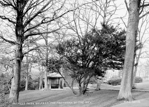 Bandstand: In Falls Park, Belfast. The Fretwork of the Sky