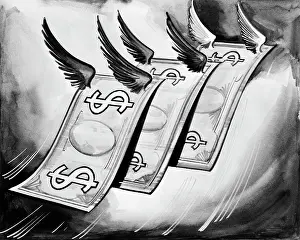 Loosing: False Money With Wings Flying