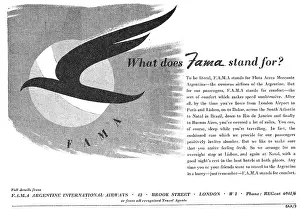 Fama: FAMA Argentine Airlines 1948 Advert