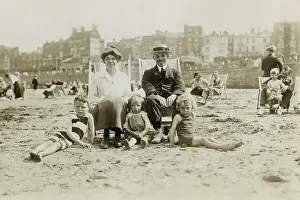 Shanter: Family on Beach - circa 1920