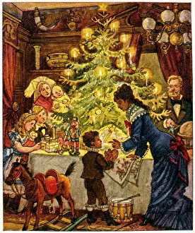 Retrographics Limited: Family with Christmas tree