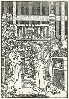Tenement: Family in a cottage garden