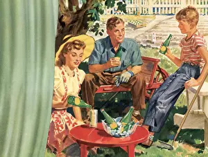 Bottled: Family with Drinks in Yard